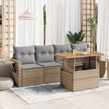  5-dijelni vrtni set sofa s jastucima bež od poliratana | shoptok.hr