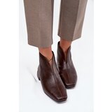 Boto Women's ankle boots with delicate heel chocolate Elvienne Cene