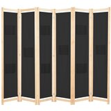 vidaXL Paravan 6-delni 240x170x4 cm črno blago Cene