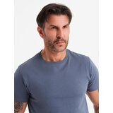 Ombre BASIC men's classic cotton T-shirt - blue denim | Shoptok.si