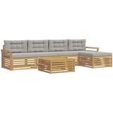  Set vanjskih sofa 6 kom. Bijela i svjetlosiva Poliester | shoptok.hr