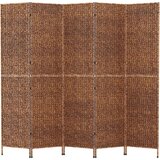 Sobna pregrada s 5 panela smeđa 205 x 180 cm od vodenog zumbula | shoptok.hr