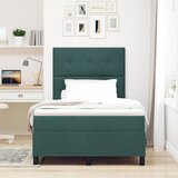  LED Box Spring Krevet Tamnozelena 120 x 190 cm Baršun | shoptok.hr