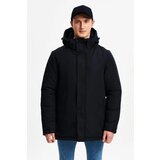 D1fference Men's Black Lined Winter Coat & Coat & Parka, Water and Windproof with Detachable Hood. Cene
