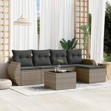 Maison Chic Seti vrtnega pohištva - Vrtna garnitura - Vrtni pohištvo set 6-delna z blazinami siv poli ratan, (21805612) | Shoptok.si