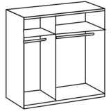 Modern Living Omara S Klasičnimi Vrati Level 36 D, Bela, Barva Hrasta | Shoptok.si