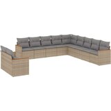  11-dijelni set vrtnih sofa s jastucima bež od poliratana | shoptok.hr