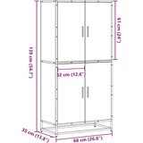 vidaXL Visoka ploča smeđi hrast 68x35x139 cm izrađeno drvo | shoptok.hr