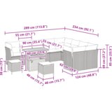 vidaXL 12-delna Zunanja Sofna Garnitura z Blazinami Bež Poli Ratan Akacija | Shoptok.si
