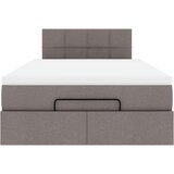 vidaXL Otomanski okvir kreveta s madraca smeđesivi 120x200cm tkanine | shoptok.hr