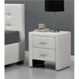 Kondela nočna omarica, belo eko usnje, castel | Shoptok.si