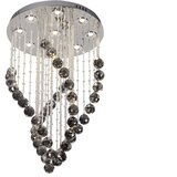  LED kristalno plafonsko svetlo NAURU LED/30W/230V prečnik 40 cm hrom/crna + daljinski upravljač | Eponuda.com