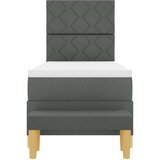 vidaXL Postelja s pomladjo z vzmetnico in klopjo temno siva 80x200 cm tkanina | Shoptok.si