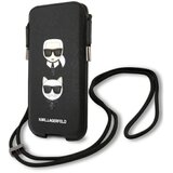 ORIGINAL KARL LAGERFELD TORBICA SAFFIANO IKONIK KARL&CHOUPETTE HEAD KLHCP12MOPHKCK 6,1 INČA CRNA Cijene