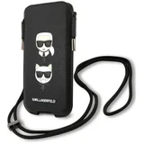 KARL LAGERFELD TORBICA SAFFIANO IKONIK KARL&CHOUPETTE HEAD KLHCP12MOPHKCK 6,1 INČA CRNA