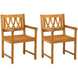  Vanjska klupa 2 pcs Prirodna 56 x 55 5 x 90 cm - 2 Zakrivljeni X-križasti naslon | shoptok.hr