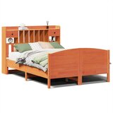 vidaXL Knjižna postelja brez vzmetnice vošč. rjava 140x200 cm borovina | Shoptok.si