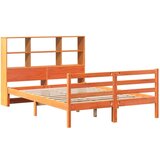  Knjižna postelja brez vzmetnice vošč. rjava 150x200cm trden les, (21609471) | Shoptok.si