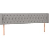  Uzglavlje s ušima svjetlosivo 203x16x78/88 cm od tkanine | shoptok.hr