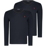 Dewberry DUAL SET T8587 V COLLAR MEN'S SWEATSHIRT-BLACK-BLACK | Shoptok.si