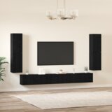 vidaXL Set TV komoda s vratima 5 pcs Crni hrast Konstruirano drvo | shoptok.hr