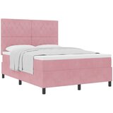 vidaXL Box Spring Krevet s Madracem Ružičasta 160x200 cm Baršun Cijene