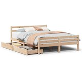 vidaXL Okvir kreveta bez madraca 140 x 190 cm od masivne borovine | shoptok.hr