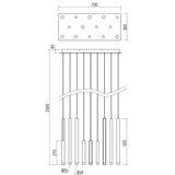  Redo 01-2056 - LED luster na lanku MADISON 14xLED/4W/230V crni | Eponuda.com
