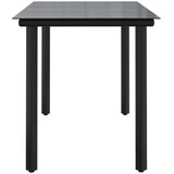  Vrtni stol - Blagovaonski stol crni 200x100x74 cm čelik i kaljeno staklo | shoptok.hr