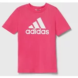 Adidas Otroška bombažna kratka majica LK BL CO TEE roza barva, IX7329