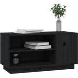 TV ormarić Crna 80 x 35 x 40,5 cm od masivne borovine | Eponuda.com