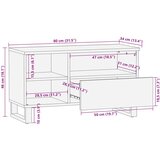 TV ormarić 80 x 34 x 46 cm od masivnog drva manga | shoptok.hr