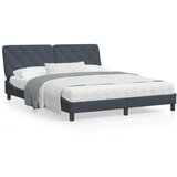 vidaXL Posteljni okvir z LED lučkami temno siv 160x200 cm žamet | Shoptok.si