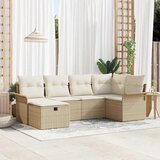  Sjedeća garnitura za vrt 6 kom. Poli ratan Crna 242,5 x 132,5 x 85 cm | shoptok.hr