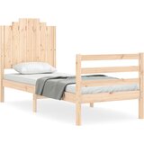  The Living Store Posteljni okvir z vzglavjem trden les - Posteljni Okvir, (21455671) | Shoptok.si