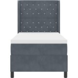 Box Spring Krevet s Madracem &amp LED Tamno Siva 90x190 cm Baršun | shoptok.hr