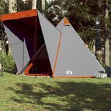 vidaXL družinski šotor tipi za 6 oseb siv vodoodporen | Shoptok.si