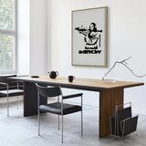  Slika - Contrast Duel (1-part) - Banksy on Mural with Mona Lisa 60x90 U prirodnom drvenom okviru | shoptok.hr