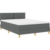 vidaXL Krevet s oprugom s madracem Tamno siva 140x200 cm Tkanina | shoptok.hr