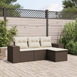 Maison Chic Seti vrtnega pohištva - Vrtna garnitura - Vrtni pohištvo set 4-delna z blazinami rjav poli ratan, (21819014) | Shoptok.si
