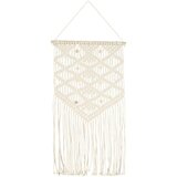  Zidna vješalica s makrameom 40 x 80 cm pamučna | shoptok.hr