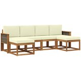 vidaXL Zunanja garnitura za sedenje 6 pcs Naravna in smetana Poliester, (5000281937) | Shoptok.si