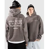 I Would Rather Be Pulover s kapuco grey