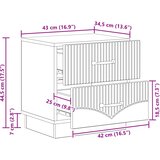  Noćni ormar s ladicama Dimljeni hrast 43 x 34,5 x 44,5 cm | shoptok.hr