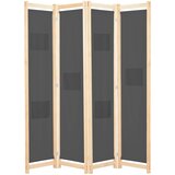 Sobna pregrada s 4 panela od tkanine 160 x 170 x 4 cm siva | Eponuda.ba