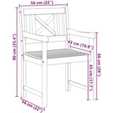 Vanjska klupa 8 pcs Prirodna 56 x 55,5 x 90 cm | shoptok.hr