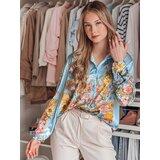 DStreet Koszula damska oversize w kwiaty BLOSSIVA błękitna | Shoptok.si