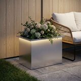  Vrtna posuda za sadnju s LED svjetlom Srebrna 40 x 60 x 40 cm Cijene