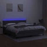  Box spring postelja z vzmetnico LED temno siva 180x200 cm blago, (20789302) | Shoptok.si