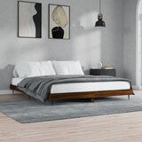 Maison Chic Posteljni okvir - Dvoposteljna postelja - Zakonska postelja brez vzmetnice rjavi hrast 200x200 cm inž. les-J4072, (21760745) | Shoptok.si